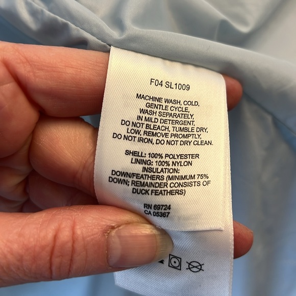 Columbia Light Blue Down Feather Full Zip Puffer Vest Side Large - Picture 7 of 7